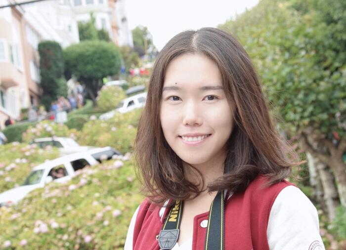 Zhaowei Ding on Lombard Street in San Francisco.