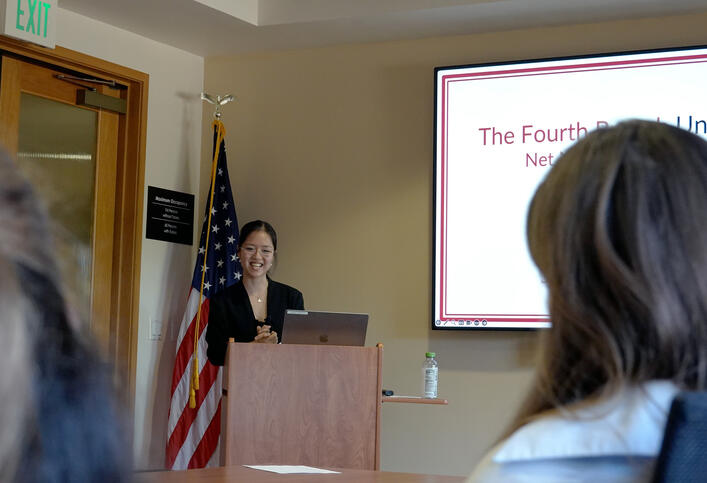 Emma Wang presents her honors thesis