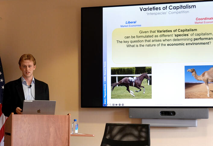 Garry Piepenbrock presents his honors thesis