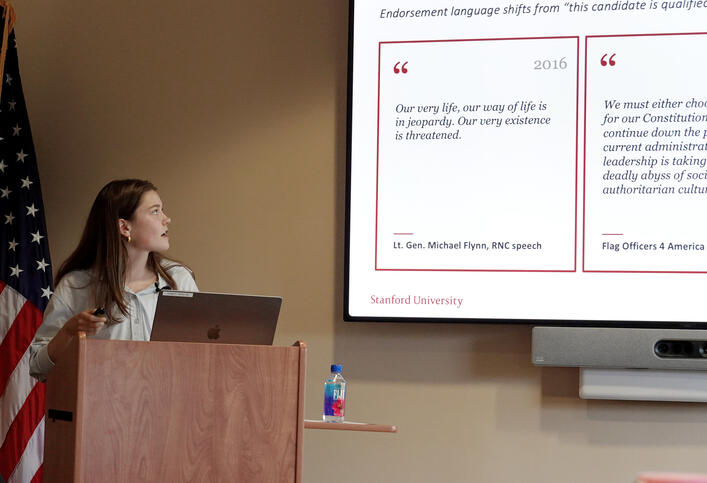 Lila Batcheller presents her honors thesis