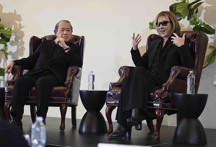 YOSHIKI and Ichiro Fujisaki at The Future of Social Tech conference