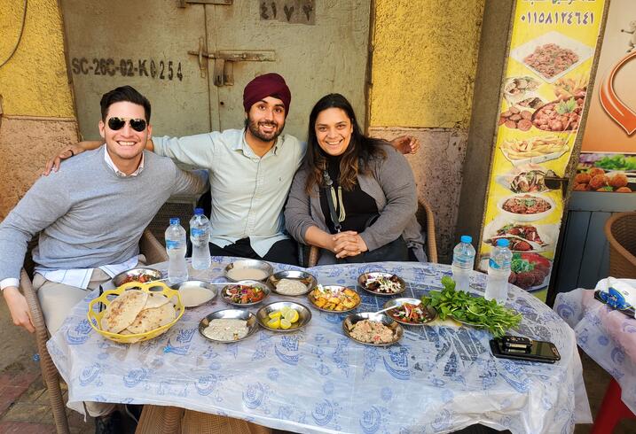 Luis Sanchez, Jasdeep Singh Hundal, and Taimur Ahmad in Egypt