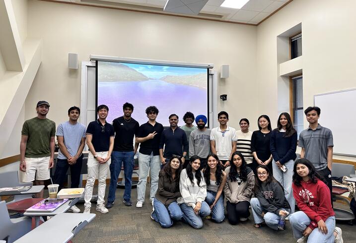 A group photo of students from the Stanford Indo-Pak Dosti Forum.