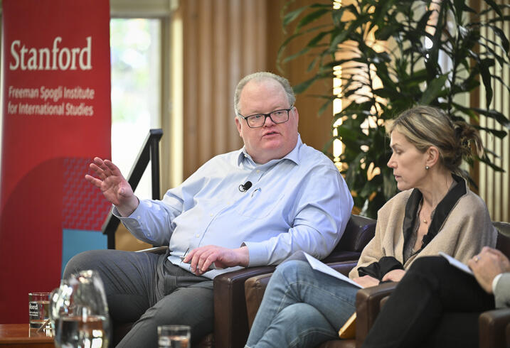 Panelist Harold Trinkunas of FSI's Center for International Security and Cooperation speaks at the Global Trends and Geopolitics in 2026 event