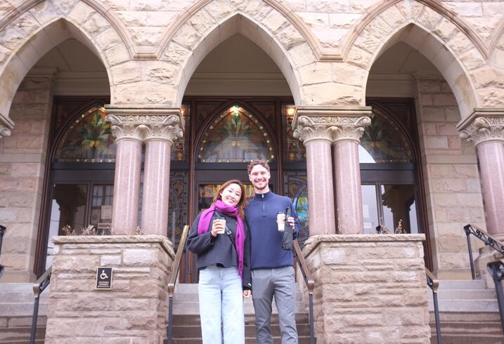 MIP students Elena Kim and Nik White outside the offices of the City of Scranton, Pennsylvania.