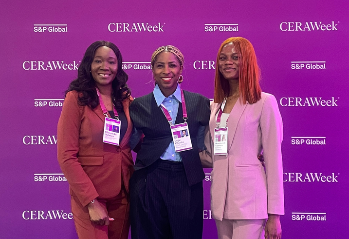 Oluwafunmibi Asunmonu at the CERAweek conference on energy infrastructure, technologies, and costs in Houston, Texas.