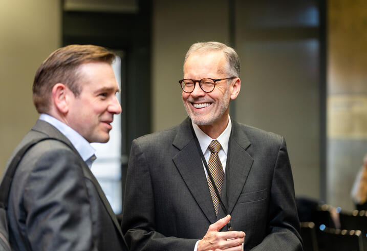 Kharis Templeman and W. Brent Christensen in conversation during the "Visions of Taiwan's Future" conference.