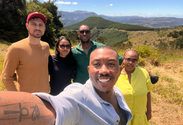 Eli MacKinnon and Janani Mohan with their NREL hosts in South Africa.