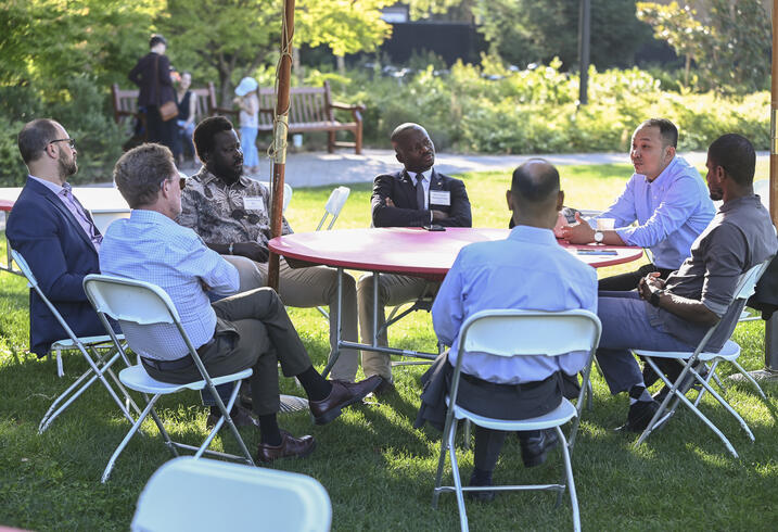 Outdoor breakout group during LNC reunion with Erik Jensen