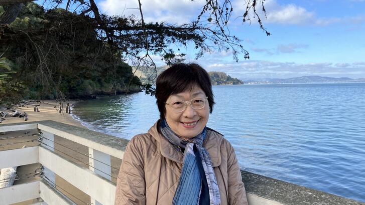 person standing at the Angel Island