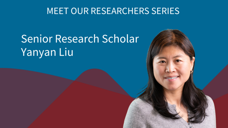 Meet our researchers series banner photo with Research Scholar Yanyan Liu.