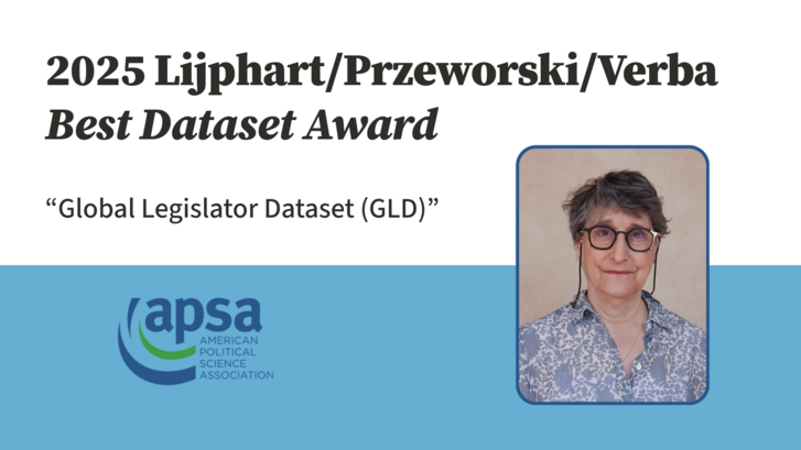 Miriam Golden receives 2025 Lijphart/Przeworski/Verba Best Dataset Award
