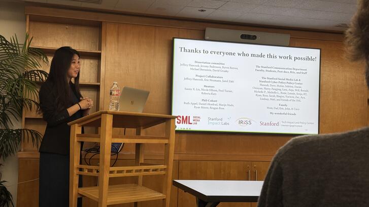 Angela Lee presenting her doctoral thesis