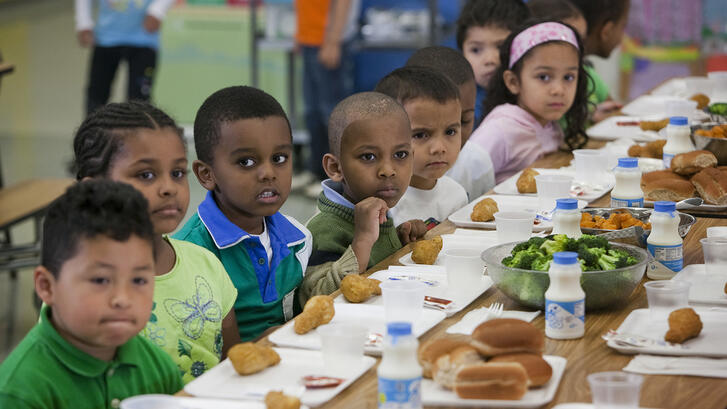 Students sit for school lunch at an elementary school in Silver Spring, Maryland. | Getty Images