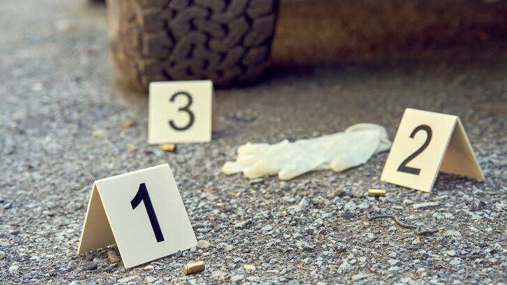 Evidence at the crime scene.