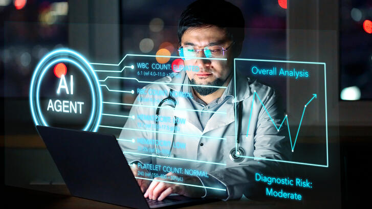 A photo illustration of an AI Agent for healthcare
