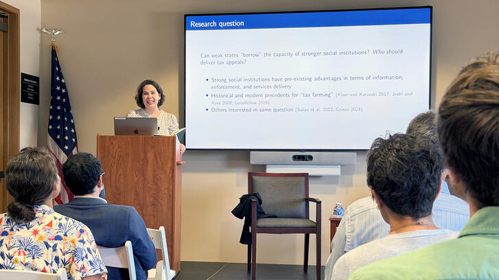 Adrienne LeBas presented her research in a CDDRL seminar on February 27, 2026.