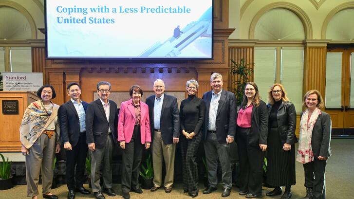 Panelists gather for a group photo at the 2026 Oksenberg Conference.
