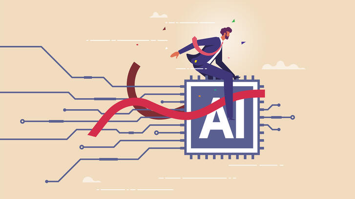 An illustration of AI in the workplace