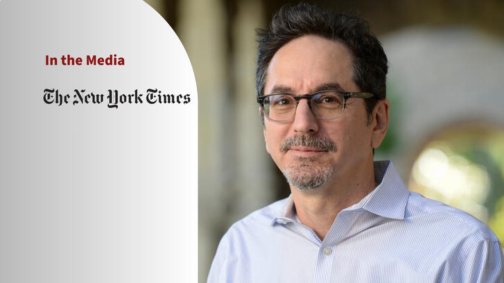 Portrait photo of Matthew Kohrman and logo of the New York Times with text "In the Media."