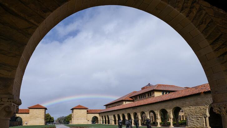 rainbow on stanford campus