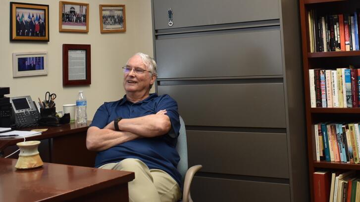 Thomas Fingar in his office