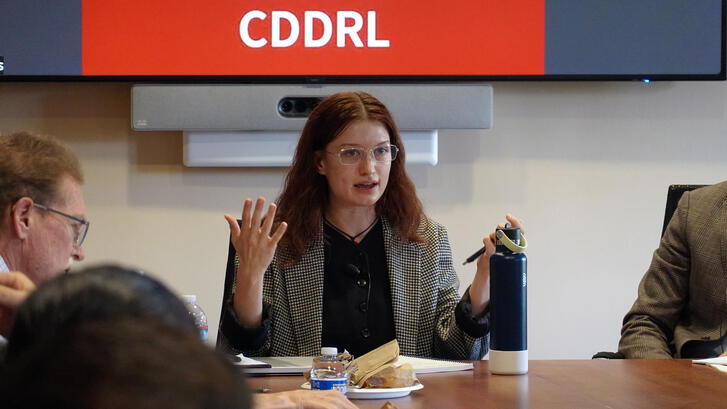 Emily Russell presented her research in a CDDRL seminar on September 24, 2026.
