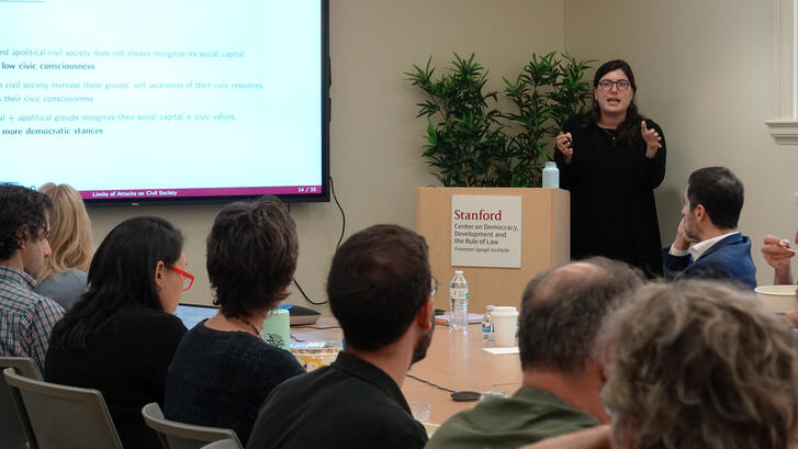 Frances Cayton presented her research in a CDDRL seminar on October 1, 2026.