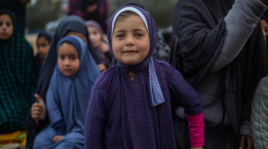 Displaced Palestinian children in Gaza