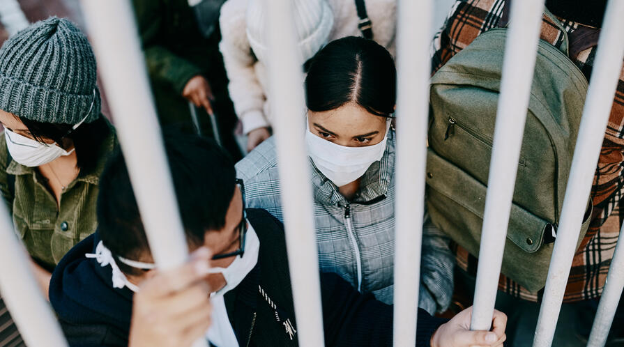 Photo of overcrowding in a detention facility