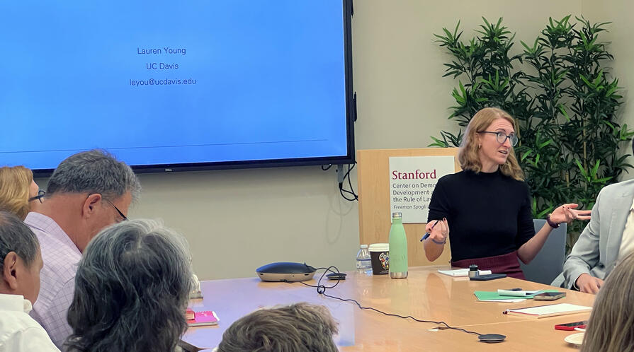 Lauren Young presented her research at a CDDRL seminar on October 16, 2025.