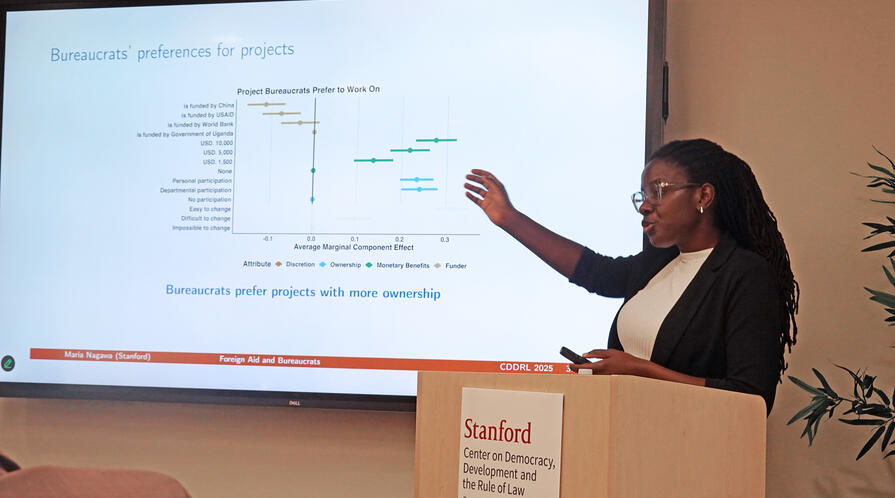 Maria Nagawa presented her research in a CDDRL seminar on October 2, 2025.