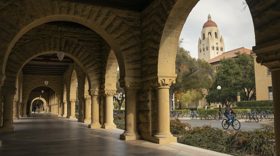 Hoover Tower from the quad