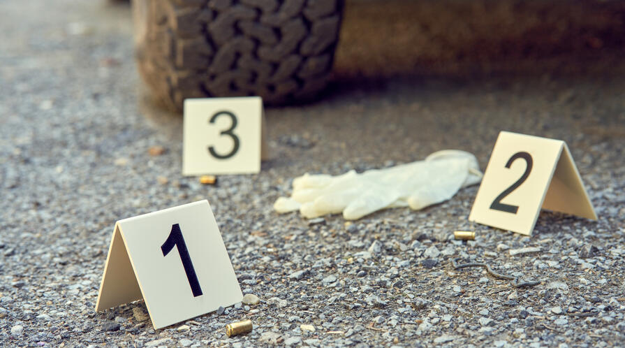 Evidence at the crime scene.