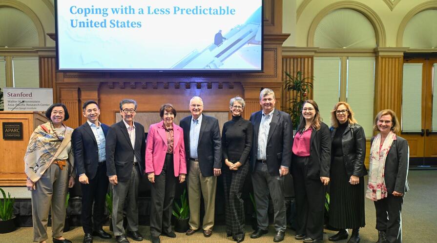 Panelists gather for a group photo at the 2026 Oksenberg Conference.