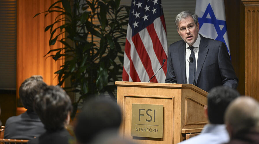 Bret Stephens delivered a keynote address at the inauguration celebration of CDDRL's Jan Koum Israel Studies Program on November 17, 2025.
