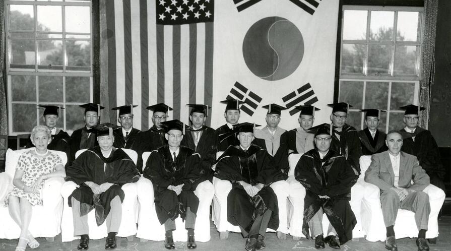 The ceremony for the conferment of an Honorary Doctorate (Law) on the Honorable Arthur E. Schneider as part of a cooperative project between the University of Minnesota and Seoul National University 