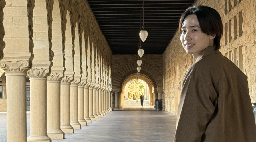 a person at a university campus