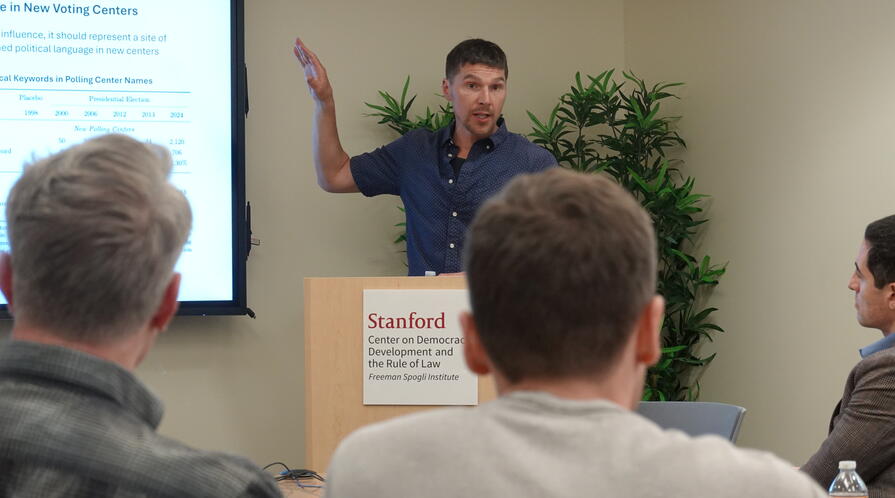 Michael Albertus presented his research in a CDDRL seminar on May 14, 2026.