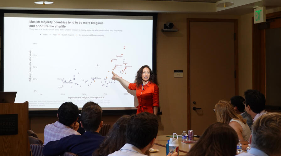 Alice Evans presented her research in a CDDRL seminar on May 21, 2026.