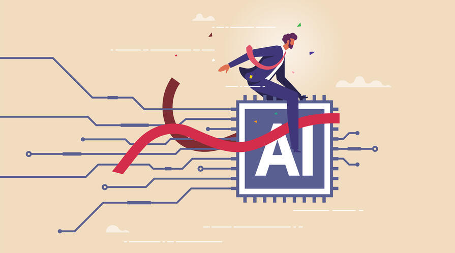 An illustration of AI in the workplace
