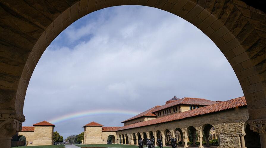 rainbow on stanford campus