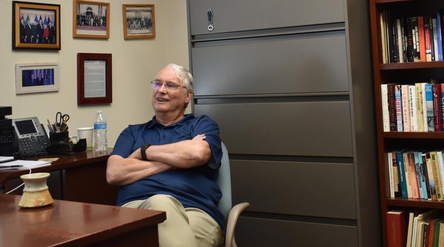 Thomas Fingar in his office
