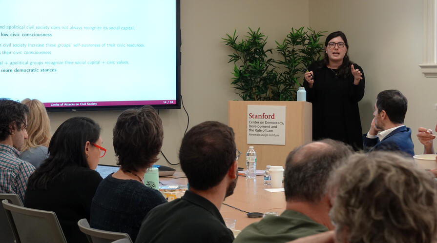 Frances Cayton presented her research in a CDDRL seminar on October 1, 2026.