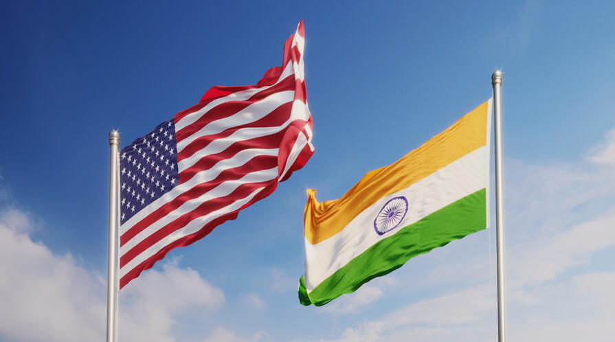 India and U.S. flags