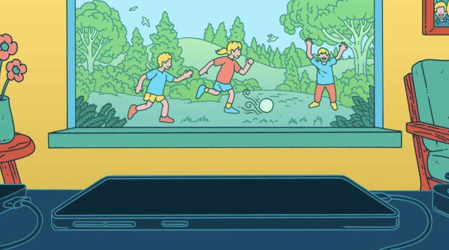 Illustration of children playing outdoors