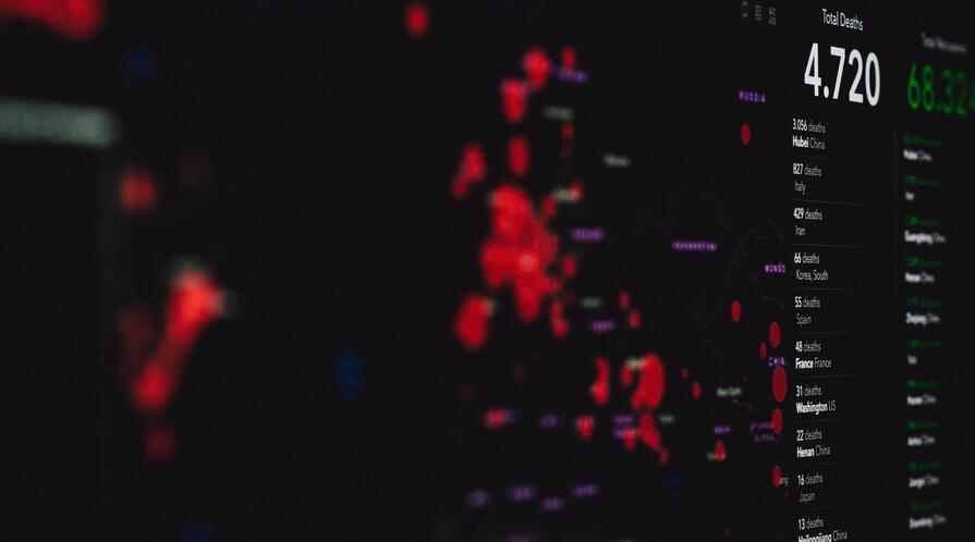 coronavirus statistics on screen 3970329