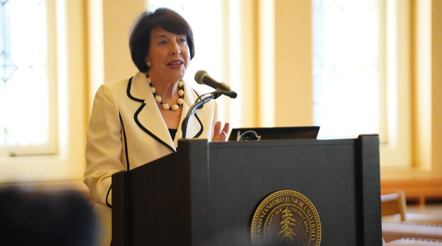 Susan Shirk speaking during the 2022 Hsieh Memorial Lecture. 