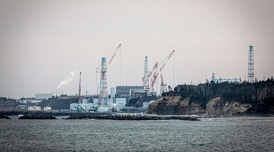 The crippled Fukushima Daiichi Nuclear Power Plant is seen on March 7, 2021 in Namie, Japan.