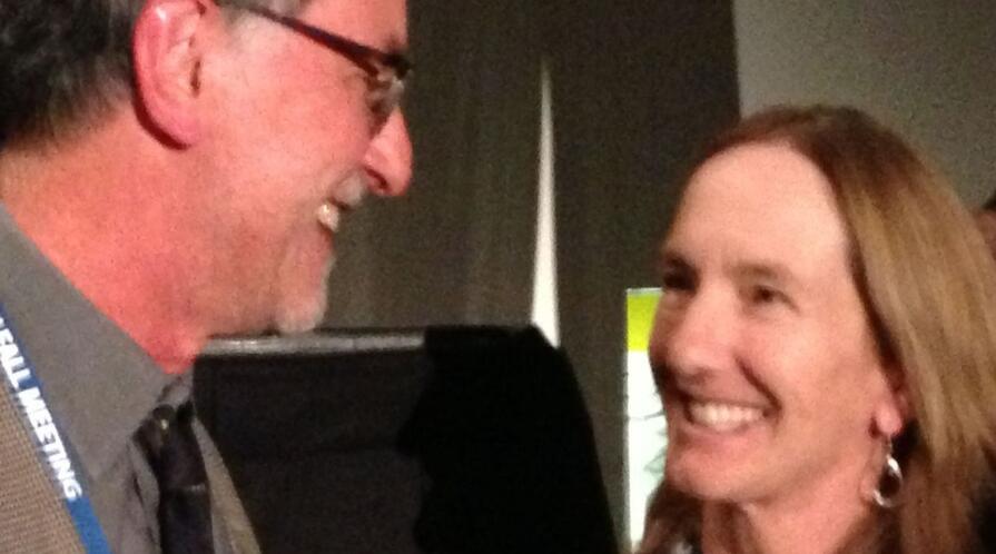 Tony Barnosky and Roz Naylor at AGU logo